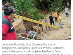 Jembatan Upomela di Kabupaten Gorontalo Kembali Ambruk