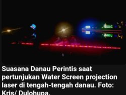 Pertama di Gorontalo, Pertunjukan Water Screen di Danau Perintis Meriahkan Tumbilotohe