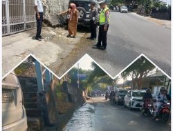 Polres Banggai Respon Keluhan Luapan Air Akibatkan Laka Lantas