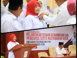 Perkuat peran PMI Melalui Aksi Kemanusiaan, Hj. Hestiwati Nanga Resmi Pimpin PMI Parimo
