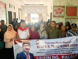 Reses di Moutong, Warga Keluhkan Tanggul Jebol hingga Distribusi Gas dan Seragam Sekolah Kepada Arifin Dg Palalo